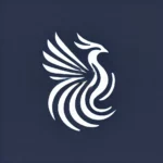 DALL·E 2024-10-13 16.55.35 – A minimalist logo featuring a stylized phoenix symbolizing antifragility, with clean lines and sharp edges. The design should be white on a navy blue